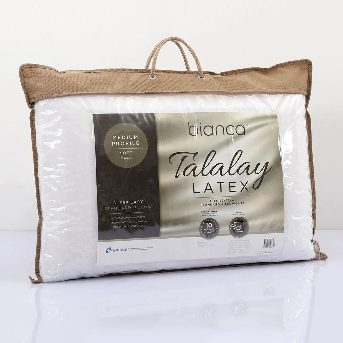 Sleep Easy Talalay Latex Pillow - Medium- Soft Profile by Bianca