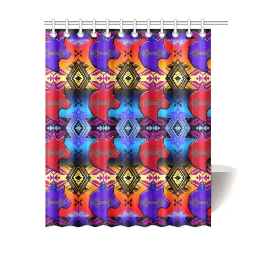 Soveriegn Nation Sunset with Wolf Shower Curtain 60"x72"