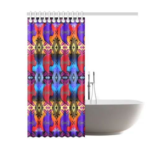 Soveriegn Nation Sunset with Wolf Shower Curtain 60"x72"