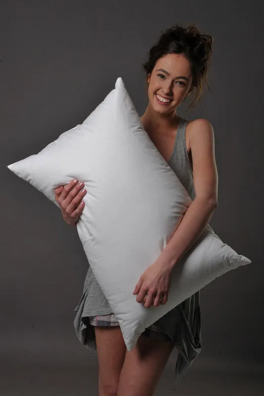 Standard Size SOFT density LOW profile Pillow 95% White Premium Polish Mother Goose Down German Batiste TE270