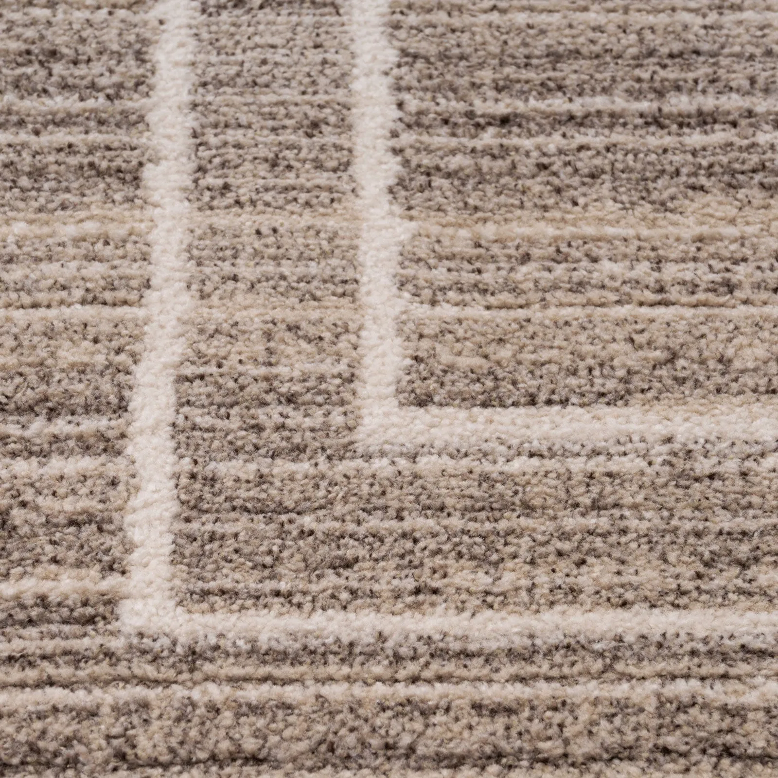 Subtle Beige Border Living Room Rug - Manon