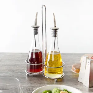 TABLECRAFT OIL & VINEGAR SET CLEAR GLASS