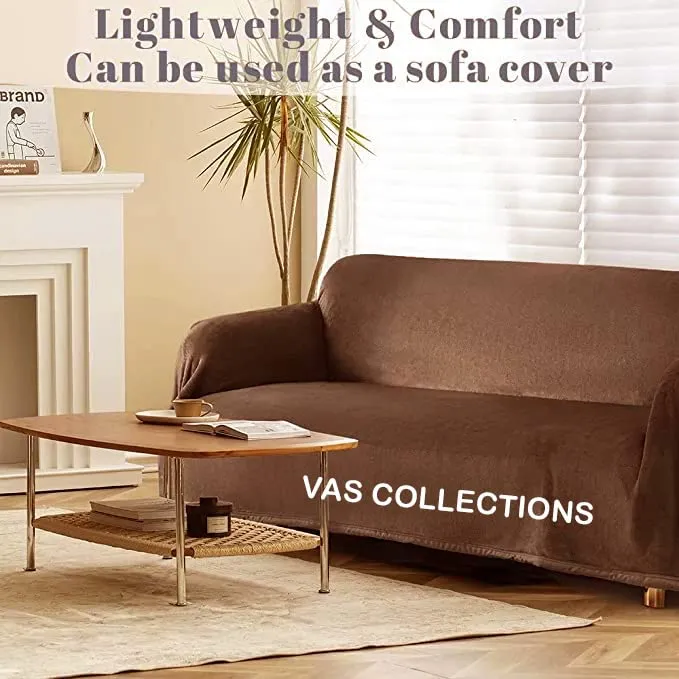 VAS COLLECTIONS 3000 TC Super Soft and Warm Light Weight Single Bed Mink Blankets for Mild-Winter (Coffee & Brown, 60X90 inches)