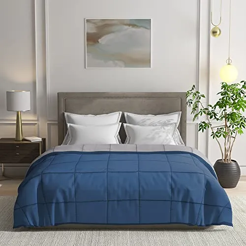 Wakefit Comforter Double Bed | 220 GSM | Blanket Double Bed, AC Comforter Double Bed, Quilt, AC Blanket, Dohar Double Bed, Reversible Microfibre Polyester, (Grey and Dark Teal)